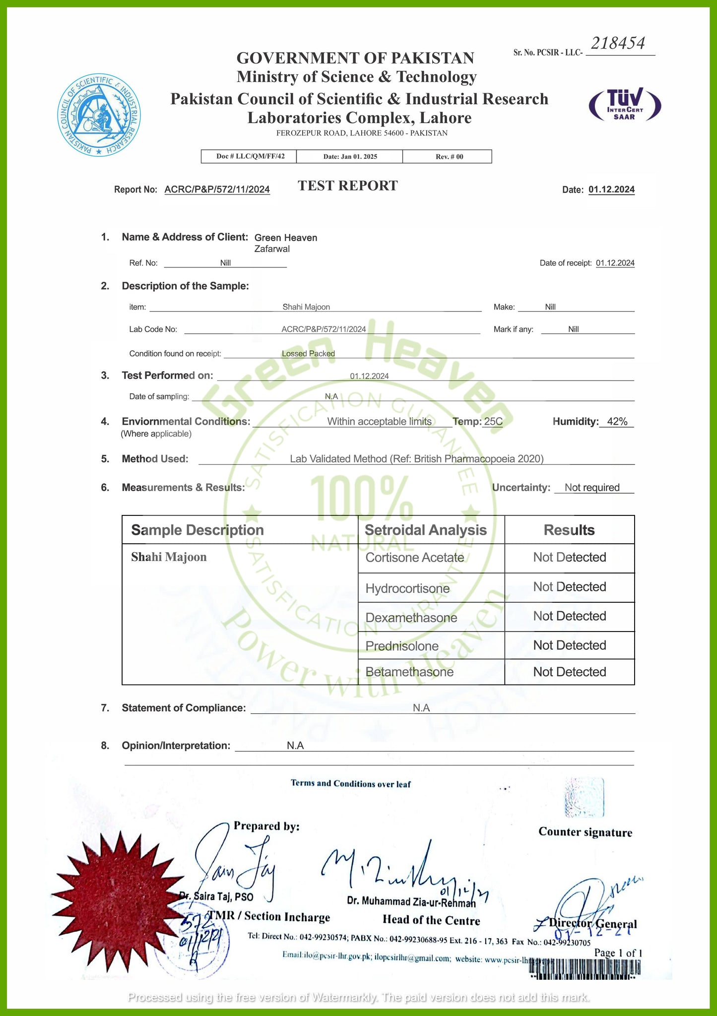 PCSIR Certificate